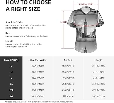 JBYJBX London Print Women's Casual Tops Shirt, Loose V-Neck Tee